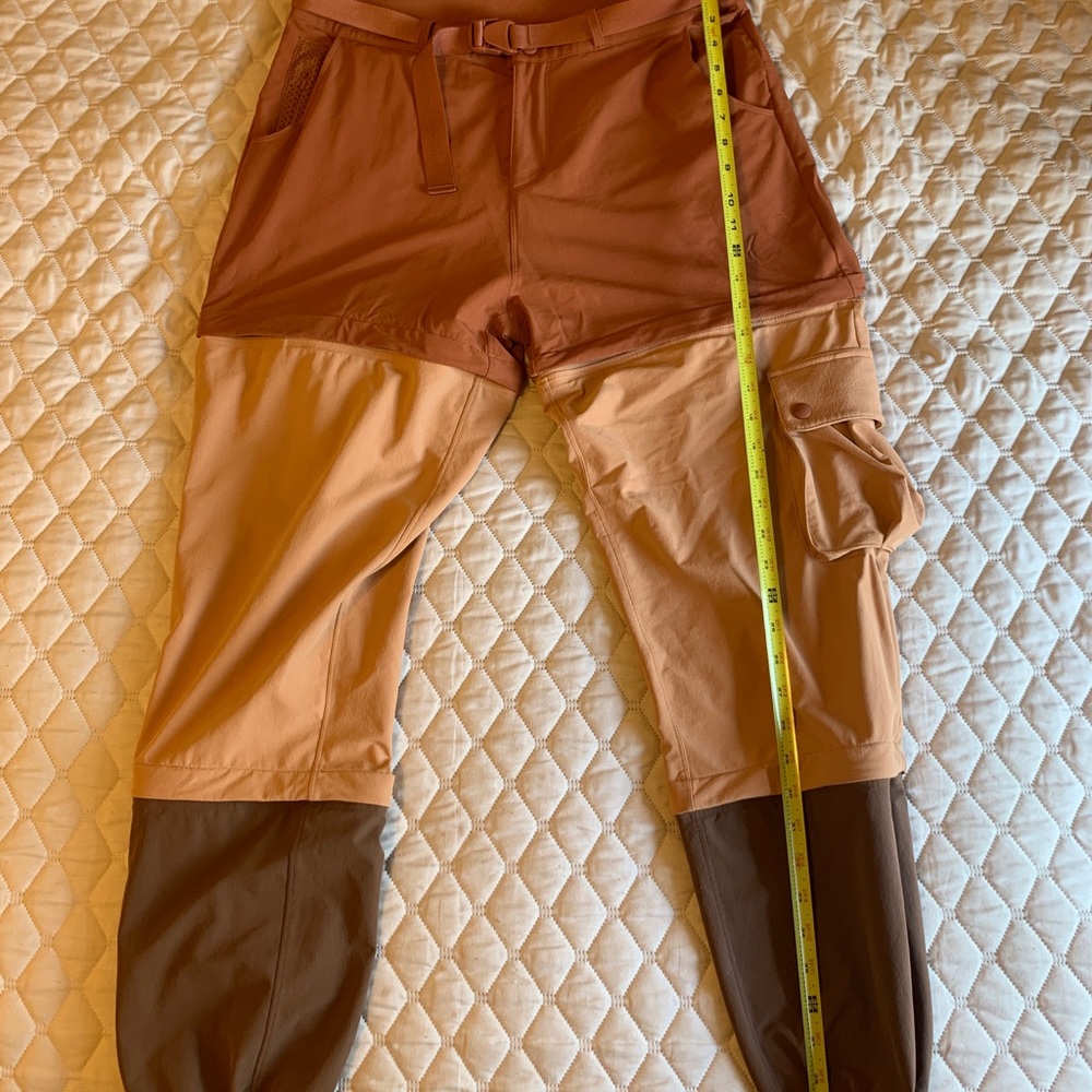 Outdoor voices rectrek zip-off pant - rust color - size L